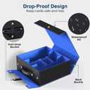 Budding Joy Card Deck Box for MTG with Small Case, 1800+ Commander Trading Card Storage Box with Portable Handle, Magnetic Deck Case Fits for Top Loader TCG, PTCG, Sports, Magic Cards, Black Blue (3 Rows)