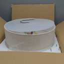 Livex Lighting 52135-92 Meridian Collection 3-Light Semi Flush Mount Ceiling Fixture with Oatmeal Color Fabric Hardback Drum Shade and Satin White Diffuser, English Bronze