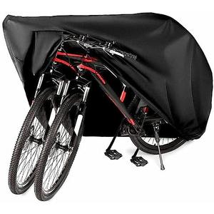 AngLink Bike Cover for 2 Bikes - 210D Oxford Outdoor Waterproof Bicycle Covers with Lock Hole, All Weather Protection Bikes Storage Cover for Mountain Road Electric Beach Cruiser Hybrid XXL