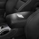 YOSRTER for Dodge Durango Accessories 2021 2022 2023 2024 2025 Center Console Armrest Cover Interior Box Anti-Scratch Leather Central Armrest Decoration (Carbon Fiber White)