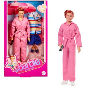Barbie The Movie Allan Collectible Doll, Michael Cera as Allan with 2 Removable Movie Fashions, Pink Jumpsuit Outfit & Blue Striped Beach Set with Sunglasses