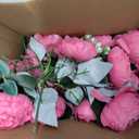 Yunlly 16 Packs Artificial Peony Flowers Faux Peonies Bouquet Silk Vintage Wedding Home Table Door Decor Reusable Bouquet Rose Flowers for Bridal Wedding Birthday Home(Rose Red,Peony)