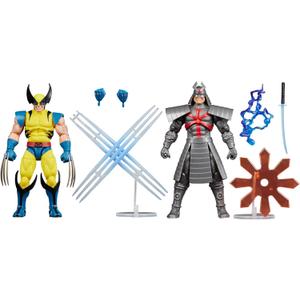 Marvel Legends Series Gamerverse Wolverine vs Marvel's Silver Samurai, Retro Video Game -Inspired Collectible 6-Inch Action Figures