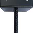 6"x5" 4PCS U Shape Fence Post Holder Black Powder Coated,Ground Spike Post Anchor Metal Concrete Post Anchor Deck Post Base