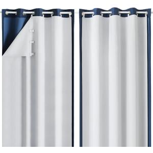 OWENIE 100% Blackout Curtain Liner for Bedroom 68 Inch Length 2 Panles Set, Total Black Out Liner for 72 84 Inch Behind Curtain, 2 Pcs Curtain Liner Per Set (Greyish White, Each 50x68)