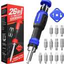 SHARDEN 26-in-1 Ratcheting Screwdriver Set Multi Ratchet Screwdriver Multi Screwdriver Tool Kit with 12 Double Ended CRV Bits Phillips Slotted Torx Hex Portable Tool for Home Bike Computer Repair (Blue)