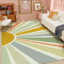 STARUIA Sun 8x10 Washable Area Rugs for Living Room, Non-Slip Backing Large Boho Rainbow Nursery kids Area Rug for Bedroom, Carpet Rug for Dining Guest Room Classroom Office Nursery Kids(Monet, 8'x10')