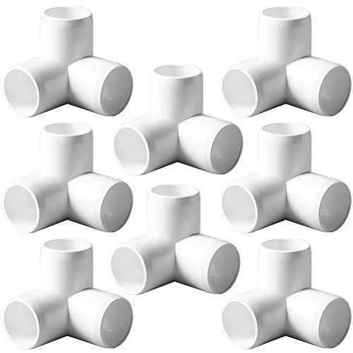 ANPTGHT 3/4“ Tee PVC Fitting 3 Way Elbow Connector, Furniture Grade 90 Degree Elbow Side Outlet, PVC Corner Fittings for Building Furniture Greenhouse Shed Pipe Fittings Tent Connection (Pack of 4)