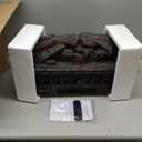 Electric Fireplace Logs Inserts Heater with Infrared Remote Controller 5 Flame Brightness 24 H Timer Overheating Protection for Home and Office Decor Black