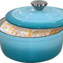 Dutch Oven Enameled Dutch Oven Pot with Lid,2.1 QT Dutch Oven,Teal Cast Iron Dutch Oven,Dutch Oven Pot with Dual Handles,Dutch Oven for Bread Baking,Braiser,Cooking,Gifts for Family