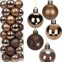 1.57" Bronze Christmas Balls Ornaments 40 Pcs Shatterproof Christmas Ornaments Set Matte Mini Bronze Ornament for Xmas Tree Halloween Holiday Party