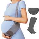 Belly Bands for Pregnant Women, Breathable Pregnancy Belly Support Belt with Adjustable Straps, Back Support, Pelvic Support Belt for Pregnancy (Gray, Large)