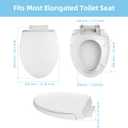 SS114 Toilet Seat Replacement Compatible with TOTO, Elongated Soft Close Toilet Seat for SS113/SS154/SS204/SS214/SS224, Transitional Heavy Duty Oval Toilet Seats, 2-Pack Toilet Bolts and Nuts, White