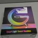 BKDRL Bluetooth Speaker Lamp with Wireless Charger, RGB Night Light, Alarm Clock, App Control - White