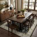 RELEANY Washable Area Rug, Square 8'x8', Black/Vintage/Beige