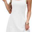 WIHOLL Women's A Line Sleeveless Square Neck Mini Dress Spring Summer Cute Elegant Classy Club Party Graduation Formal Cocktail Petite Y2K Juniors Teen Girls Little Short White Dresses Trendy, White, XS