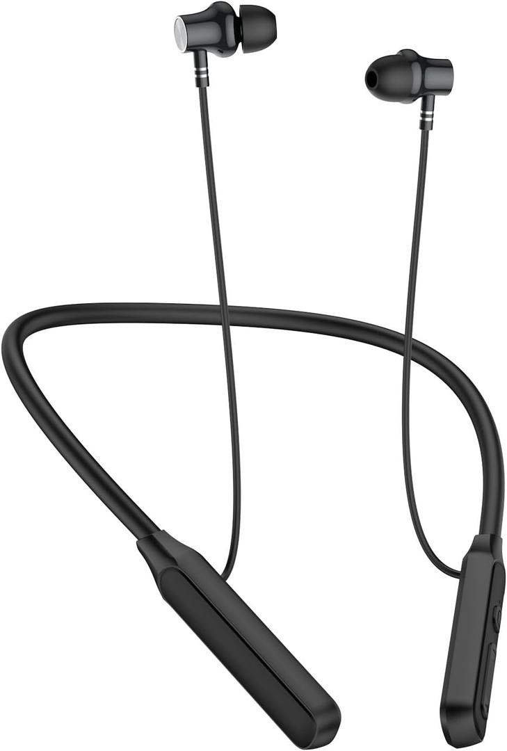 Neck Headphones Wireless BluetoothV5.2 with Microphone Neckband Bluetooth Headphones35 Hours of Playtime in-Ear Neckband Earbuds no Power Button IPX7 Sweat-Resistant deep bass (Y8H)