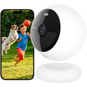 Noorio Security Cameras Wireless Outdoor/Indoor Magnetic, Cameras for Home Security Battery Powered, 1080P AI Motion Detection 2.4G WiFi Security Camera Outdoor, 8GB Free Local Storage MagCam, B200-SE
