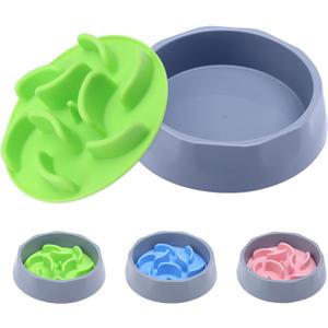 Slow Feeder Dog Bowls Insert, Anti-Choking Puzzle Dog Food Bowls,2-in-1 Puppy Slow Feeder Bowl for Fast Eater, Dog Dishes to Slow Down Eating(Green)