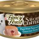 Purina Fancy Feast Savory Centers With Tuna Wet Cat Food Pate with Gourmet Gravy Center - (Pack of 24) 3 oz. Cans (EXP 01/01/27)