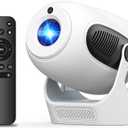 Electric FocusProjector with WiFi 6 and Bluetooth 5.0, Mini Portable Native 720P with 4K Support, Smart Proyector Built in Android 14, Auto Vertical Keystone, Home Movie Projectors for Outdoor (White + Black)