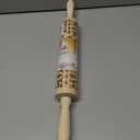 Embossed Wooden Rolling Pin, Natural Wood with Carved Snowflake, Elk, and Tree Patterns. Ideal for New Year and Valentine's Day Baking Embossed Cookies and Gift for Kids and Adults for Christmas (Elk pattern 16.9 inch)