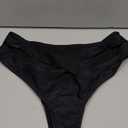 HYTENSUN Women's Cheeky V Cut Back High Waisted Bikini Bottom Cross Criss Swimsuit Bottoms (Medium, 870 Black)