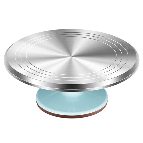Kootek Aluminium Alloy Revolving Cake Stand 12 Inch Rotating Cake Turntable for Cake, Cupcake Decorating Supplies