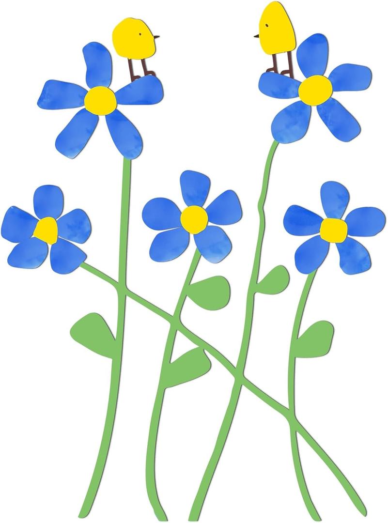 Metal Flower Wall Art Spring Flower Decorations for Indoor Outdoor Metal Floral Dceor for Hanging Living Room Bathroom Kitchen Bedroom Dining Room Housewarming Gifts