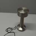 Portable LED Table Lamp, 3-Levels Brightness Metal Desk Lamp, 3 Color Touch Control Rechargeable lamp, Ideal Bedside Lamp for Nightstand, Bedroom, Living Room (Silver)