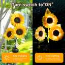Christmas Flowers Solar Pathway Lights Outdoor, 2 Pack 6 Sunflower Solar Lights Outdoor, Waterproof Solar Sunflower Garden Lights, Decorative Sunflower Solar Pathway Lights for Garden Lawn Patio Yard