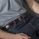 MILORDE Men's Genuine Leather Dress Belt, Handmade, 100% Cow Leather, Fashion & Classic Designs for Work Business and Casual