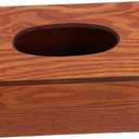 Wooden Tissue Box Cover for Living Room Vintage Design Rectangular Napkin Holder Natural Tissue Case for Home Office Bathroom (Light Brown)