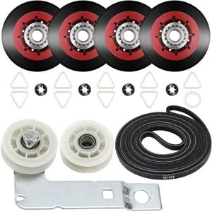 UPGRADED 4392067 Dryer Repair Kit with W10837240 Idler Pulley - Replaces Whirlpool Cabrio Duet Maytag Bravos XL Kenmore Elite, Includes WPW10314173 & 661570V & 279640 - AMI PARTS