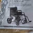 Medline Heavy Duty Transport Chair supports up to 500 lbs., Bariatric Transport Wheelchair, 22" x 18" Seat, Blue Frame