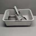 Stainless Steel Litter Box with Lid, Metal Litter Box with Cat Litter Mat, Extra Large Enclosed Cat Litter Boxes for Multiple Cats, Anti-Leakage, Non-Stick, Easy to Clean, Included Mat, Scoop