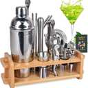 30pcs Mixology Bartender Kit with Stand, Secilla 25oz Bar Set Cocktail Shaker Set, Professional Bartending Kit Home Bar Tools Set Bar Accessories