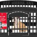 IRIS USA 24" 4-Panel Dog Playpen with Door, 35 x 35 x 24, Puppy Playpen, Dog Play Pen Indoors, Pet Fence, Puppies/Small Dogs, Black