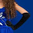 Opera Gloves for Women, Velvet Stretchy Elbow Length Gloves Evening Party Dance Long Opera for Women (Black)