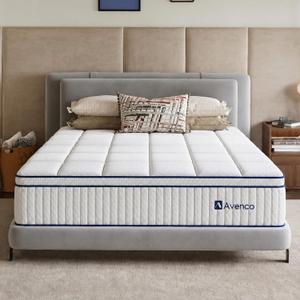 Avenco King Mattress 12 inch, King Hybrid Mattress in a Box
Individual Pocket Coils & Cooling Gel Memory Foam, Motion Isolation, Pressure Relief, CertiPUR-US Certified, Medium Firm