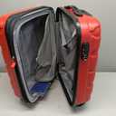 Samsonite Omni PC Hardside Expandable Luggage with Spinner Wheels, Checked-Medium 24-Inch, Red