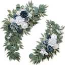Olalaka Dusty Blue Flower for Wedding Welcome Signs Decorations, Artificial Wedding Arch Flowers for Wedding Ceremony (Set of 2)