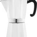 Bellemain Stovetop Espresso Maker | Italian Moka Pot Espresso Maker, Classic Aluminum Design Mocha Pot for Home Brewing & Camping | Easy to Use & Clean - 9-Cup, White