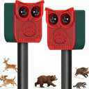 ChunHee Solar Motion Sensor Alarm Outdoor Dog Barking Alarm with 129dB Loud Alarm & PIR Motion Detection, IP65 Weatherproof Motion Activated for Deer, Coyote,Raccoons, Squirrels 2PCS (Red-2pack)
