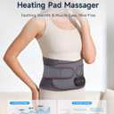 Cordless Heating Pad for Back with Massager, Lower Back Massager with Heat, Smart HD Touchscreen, 3 Heat & Vibration, 3H Runtime Portable Wireless Lumbar Belt, Gift for Women Men Mom Dad