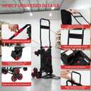 Upgraded 3 in 1 Convertible Folding Hand Truck with Brakes, Hand Truck Dolly Heavy Duty 660lbs Capacity, Stair Climbing Cart with Adjustable Shovel Board and Fixed Handle for Moving
