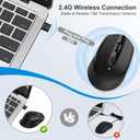 RaceGT USB C Wireless Mouse, Type C Silent Mouse for MacBook Air/Pro, 2.4G Cordless Computer Mice with 6 Buttons and 3 Adjustable DPI for Mac, Laptop, Desktop, PC