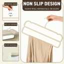 VSV stoage Velvet Pants Hangers with Double Non Slip Bar - Multiple Velvet Hangers for Closet - Thin Space Saving Clothes Hanger - 360 Swivel Felt Trouser Hanger Perchas Terciopelo 10 Pack (Beige)