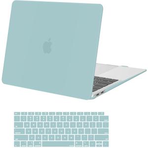MOSISO Compatible with MacBook Air 13 inch Case 2022 2021 2020 2019 2018 Release A2337 M1 A2179 A1932 Touch ID, Plastic Hard Shell Cover&Keyboard Cover for MacBook Air 13.3 inch Case, Aquamarine
