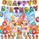 Cookie Run Kingdom Birthday Party Decorations Set Cute Cartoon Fun Supplies, Banner, Balloons, Cupcake Toppers, Large Cake DecorationsBackdrop